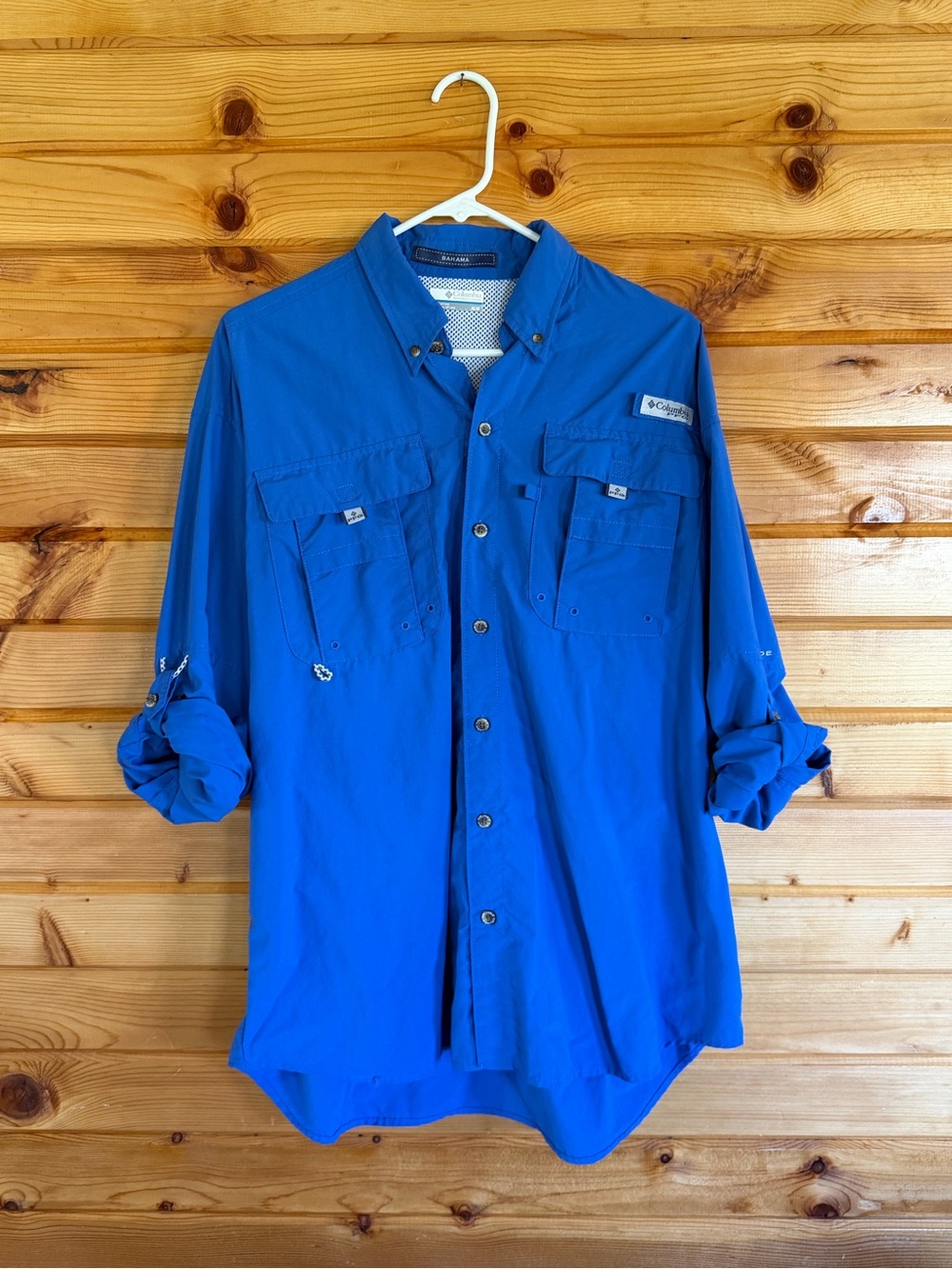 Columbia PFG Men’s Royal Blue Lightweight Button-Up Fishing Shirt